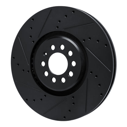 R1 Concepts R1 04-06 Audi TT Quattro Left Front Drilled & Slotted Black Brake Rotor