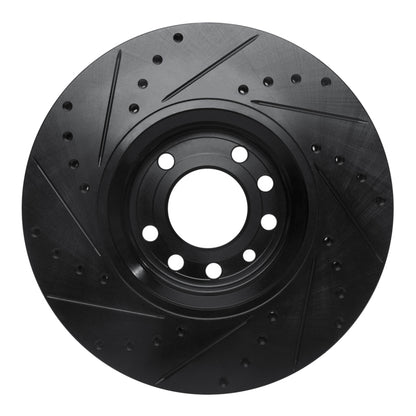 R1 Concepts R1 99-10 Chevrolet ASTRA (Mexico) Front Right Drilled & Slotted Black Brake Rotor