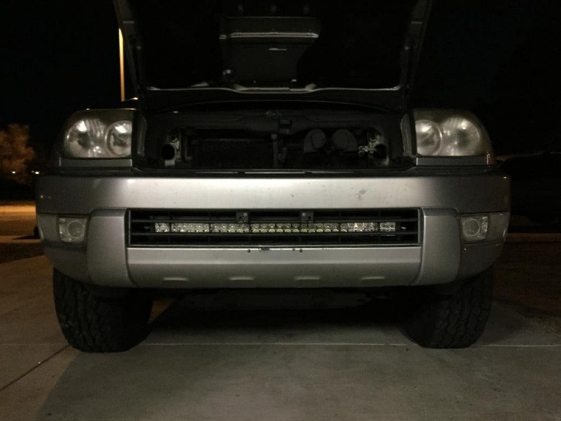 Cali Raised LED Cali Raised 03-09 Toyota 4Runner 32In Lower Bumper Hidden Led Light Bar Brackets Kit -Amber - Tall