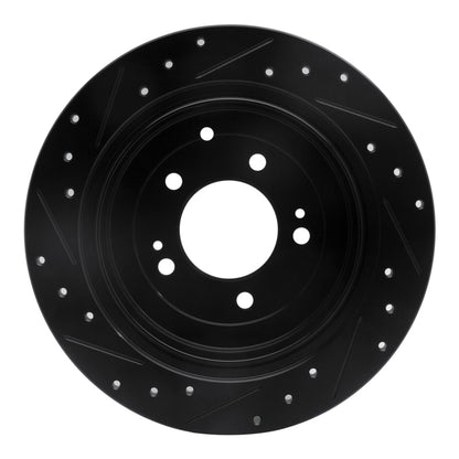 R1 Concepts R1 16-22 Hyundai Tucson Rear Right Drilled & Slotted Black Brake Rotor