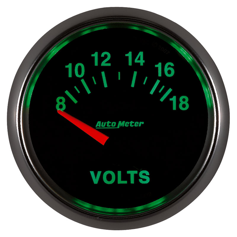 Autometer GS 52mm 8-18 Volts Short Sweep Electronic Voltmeter Gauge