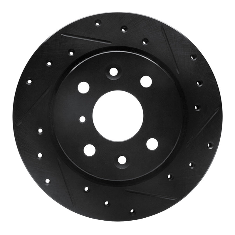 R1 Concepts R1 94-00 Kia Spectra Front Right Drilled & Slotted Black Brake Rotor