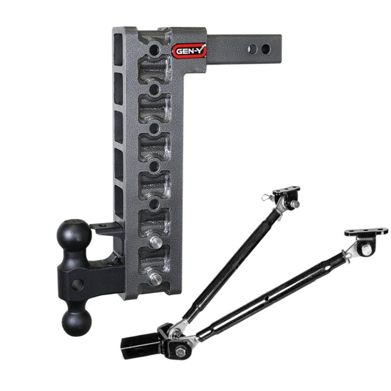 GEN-Y Hitch Gen-Y Mega Duty 2in Shank 15in Drop 16K Hitch w/Dual-Ball/Pintle Lock/Stabilizer Kit