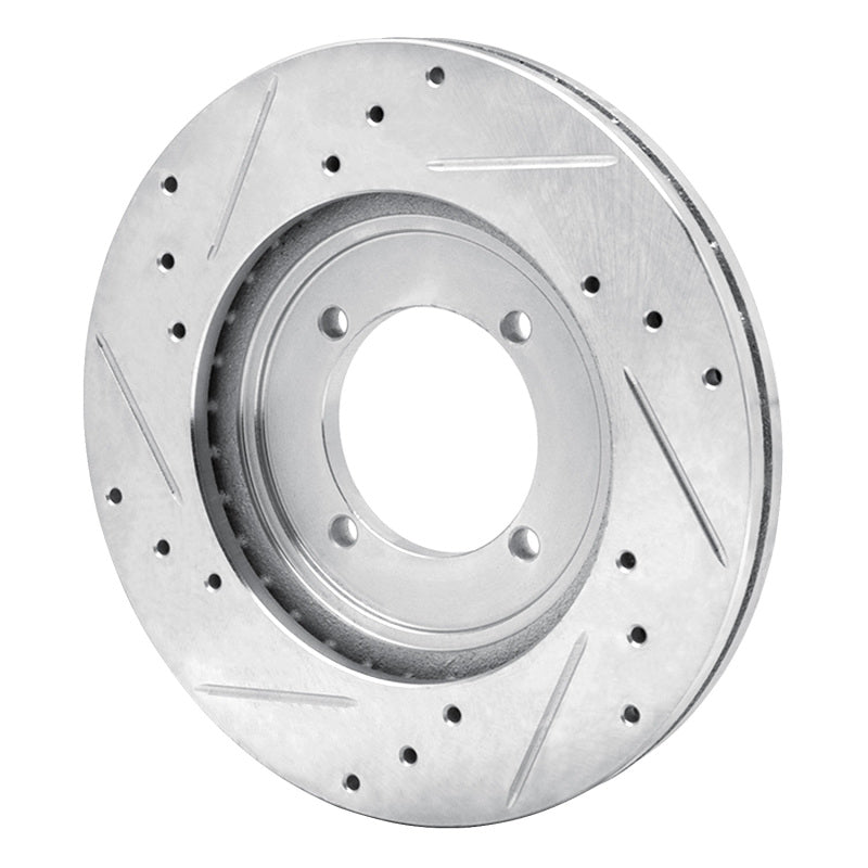 R1 Concepts R1 84-90 Dodge COLT Front Right Drilled & Slotted Silver Brake Rotor