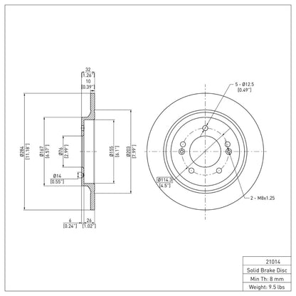 DFC 13-25 Hyundai Sonata Rear Brake Rotor