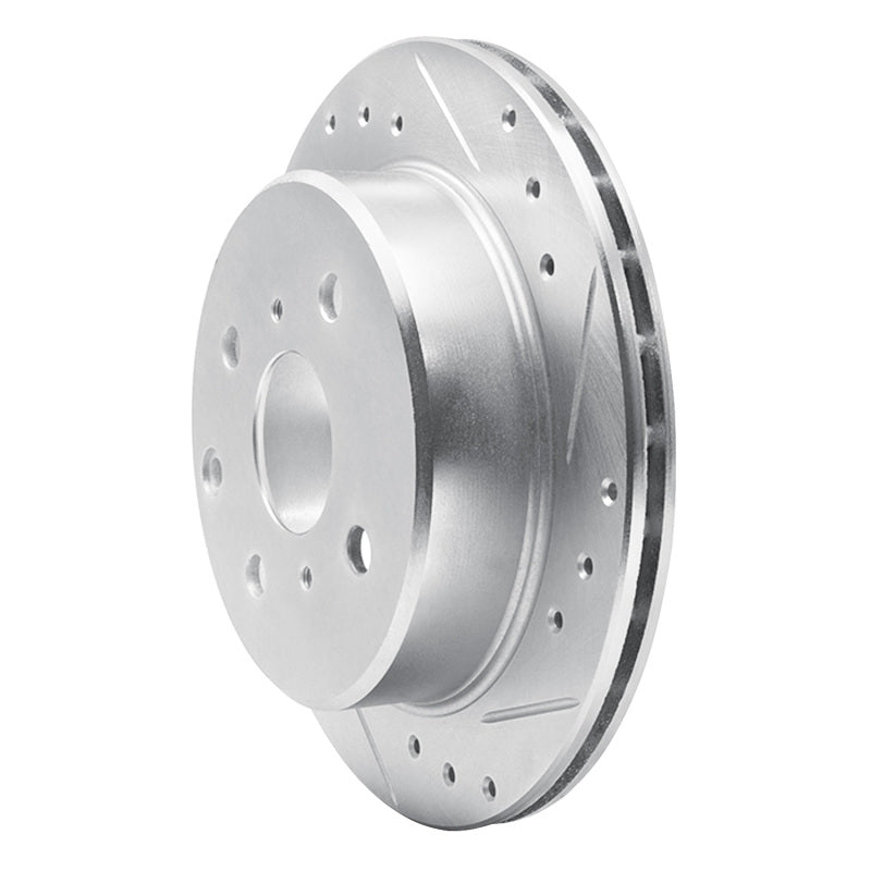R1 Concepts R1 84-88 Toyota Cressida Rear Right Drilled & Slotted Silver Brake Rotor