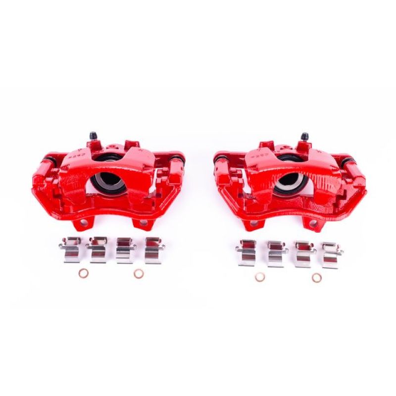 PowerStop Power Stop 2018 Jeep Wrangler Rear Red Calipers w/Brackets - Pair