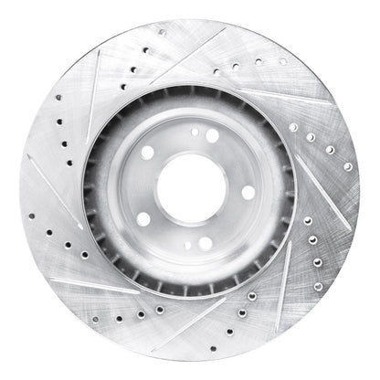 R1 Concepts R1 19-22 Hyundai Veloster N Front Right Drilled & Slotted Silver Brake Rotor