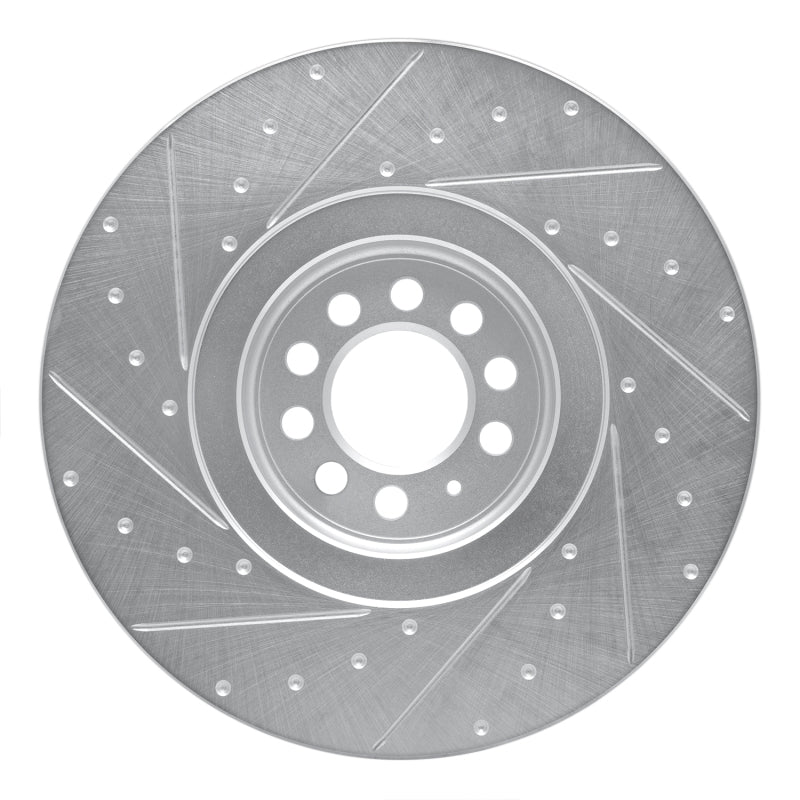 R1 Concepts R1 04-06 Audi TT Quattro Right Front Drilled & Slotted Silver Brake Rotor
