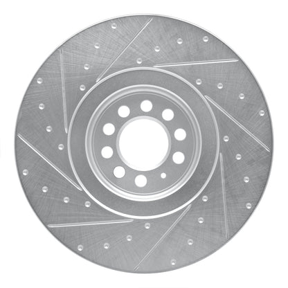 R1 Concepts R1 04-06 Audi TT Quattro Right Front Drilled & Slotted Silver Brake Rotor