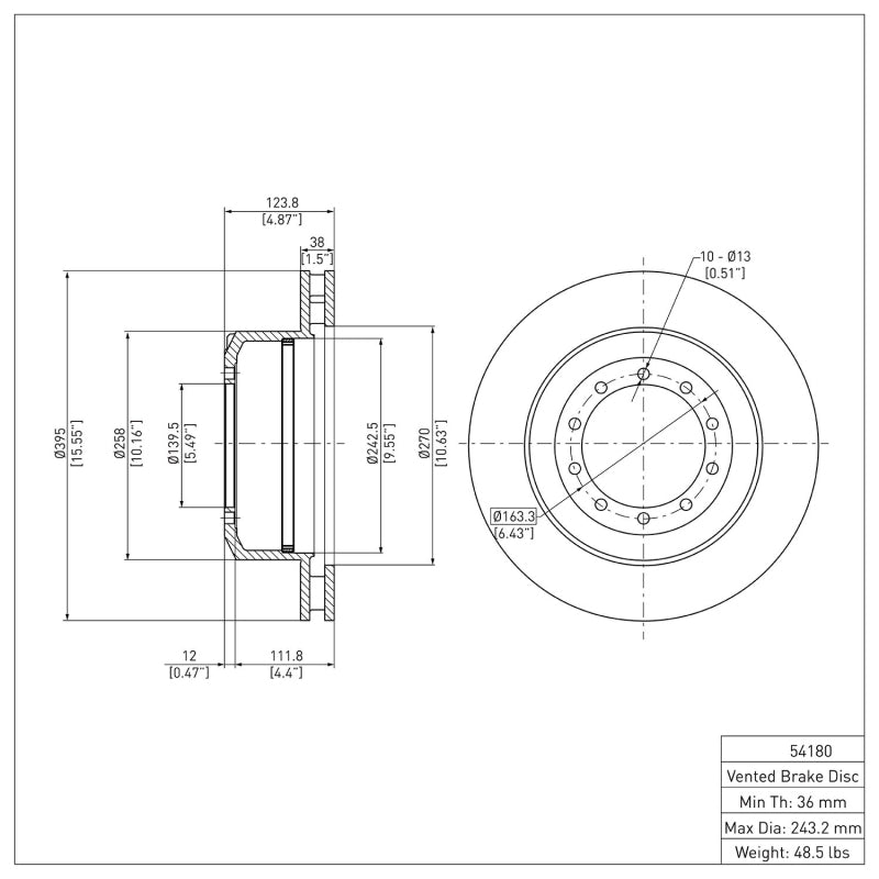DFC 00-15 Coachmen EPIC Rear Brake Rotor