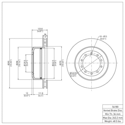 DFC 00-15 Coachmen EPIC Rear Brake Rotor
