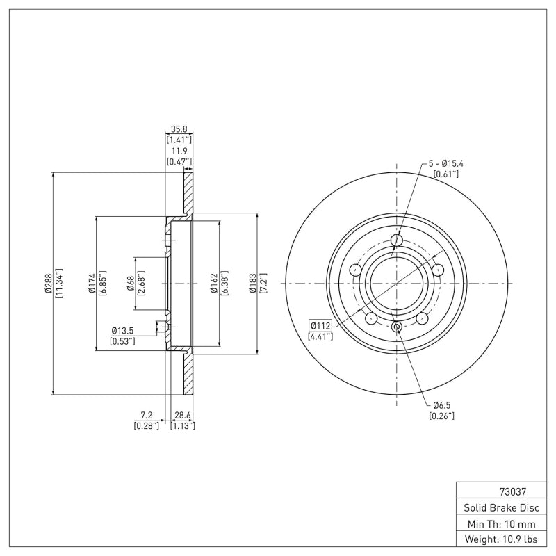 DFC 00-09 Audi A4 (USA/Canada) Rear GeoSPEC Coated Rotor