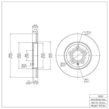 DFC 00-09 Audi A4 (USA/Canada) Rear GeoSPEC Coated Rotor