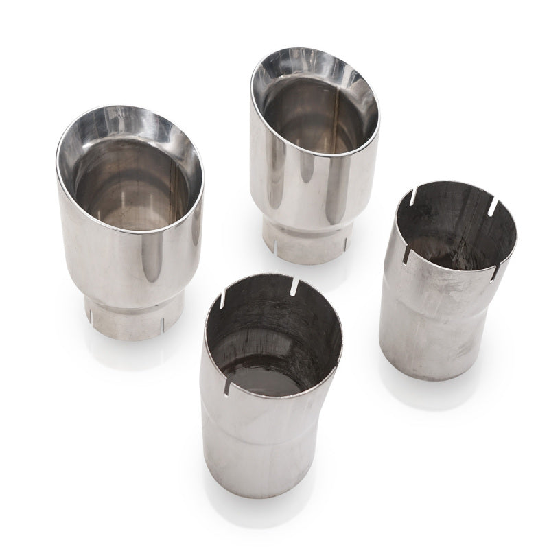 Stainless Works 4in Double Wall Slash-Cut Polished Tip Kit