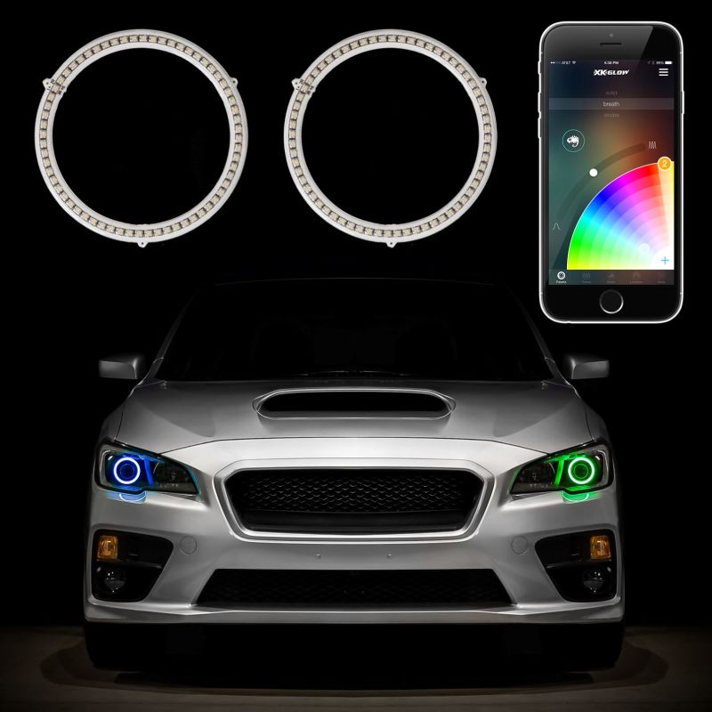 XKGLOW XK Glow 2x60mm - RGB Switchback Halo Million Color XKCHROME Smartphone App Controlled Kit