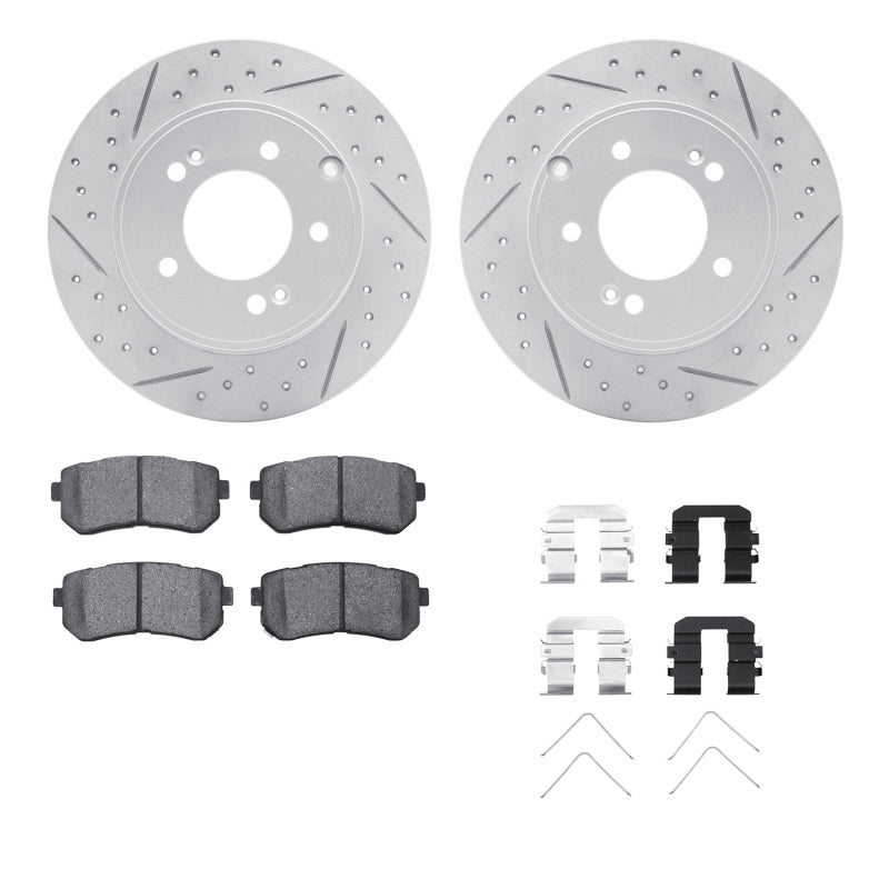 R1 Concepts R1 16-20 Hyundai Sonata Rear Drill/Slot Carbon Coated Rotor Set w/Optimum Pads