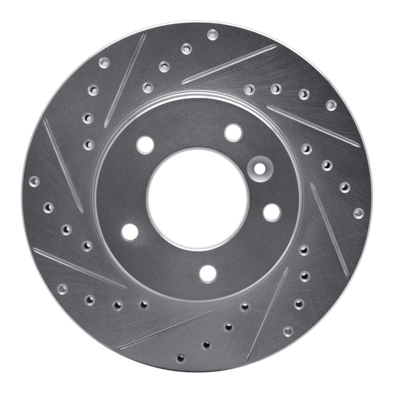 R1 Concepts R1 90-97 Jaguar XJ6 Front Left Drilled & Slotted Silver Brake Rotor