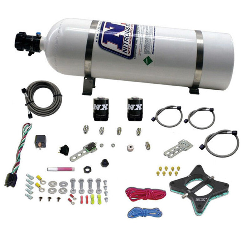 Nitrous Express 96-04 Ford Mustang 4.6L 2 Valve Nitrous Plate Kit w/15lb Bottle
