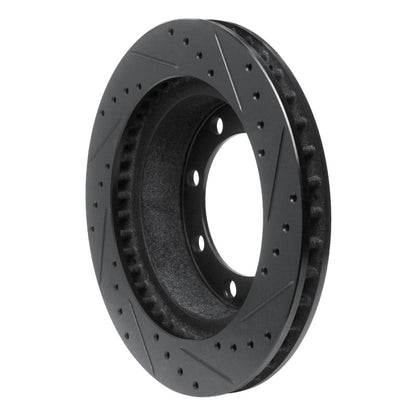 R1 Concepts R1 95-99 Ford F-250 4WD (Excl Super Duty) Front Left Drilled & Slotted Black Brake Rotor