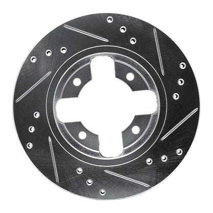 R1 Concepts R1 1984-1986 Nissan 300ZX Front Left Drilled & Slotted Silver Brake Rotor