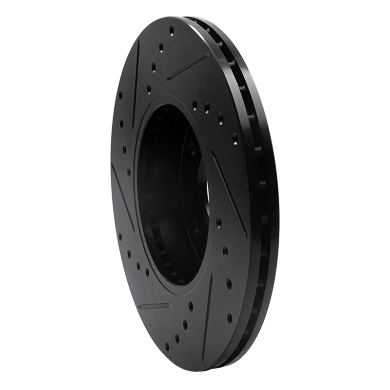 R1 Concepts R1 89-99 Infiniti I30 Front Right Drilled & Slotted Black Brake Rotor