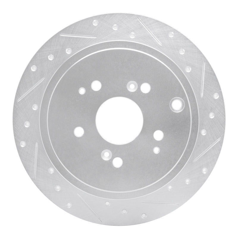 R1 Concepts R1 01-08 Acura MDX Rear Right Drilled & Slotted Silver Brake Rotor