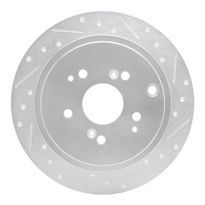 R1 Concepts R1 01-08 Acura MDX Rear Right Drilled & Slotted Silver Brake Rotor
