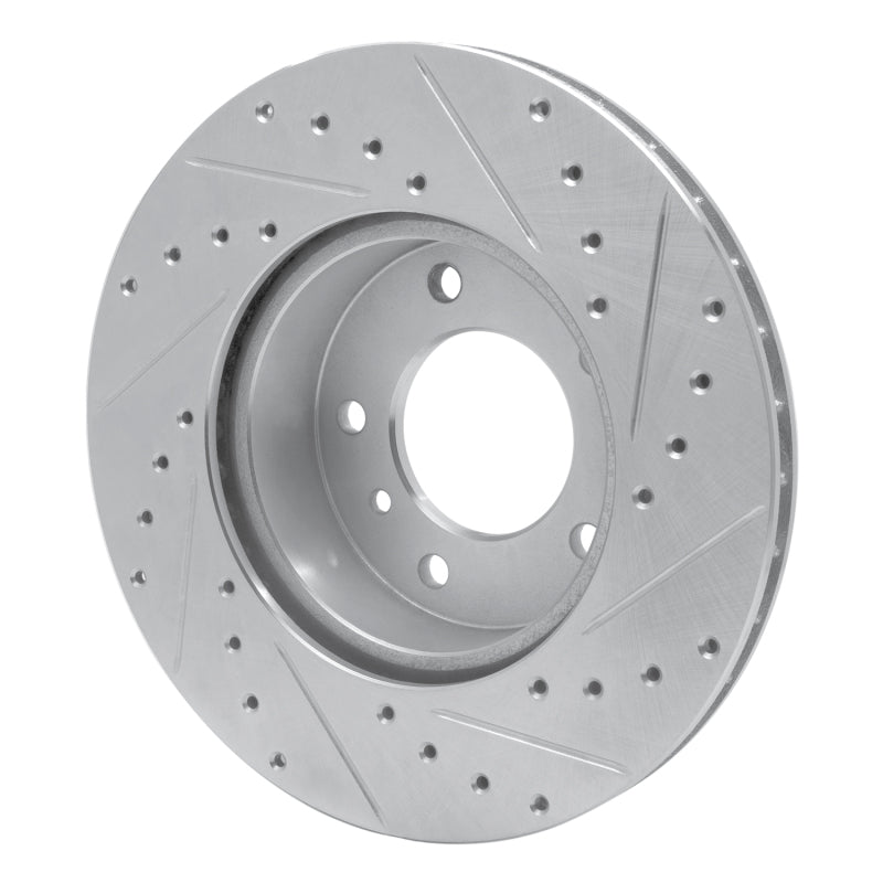 R1 Concepts R1 86-89 Jaguar XJ12 Front Left Drilled & Slotted Silver Brake Rotor