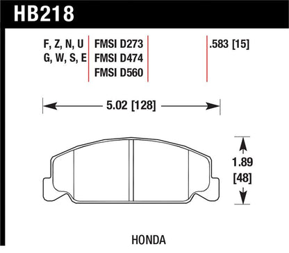 Hawk Performance Hawk 88-89 Civic Si / 92-00 Civic CX / 88-00 DX / 98-00 GX HP Plus Street  Front Brake Pads