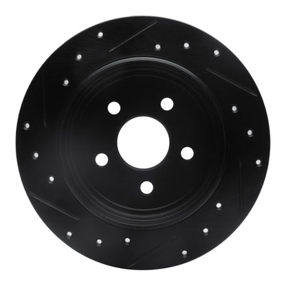 R1 Concepts R1 88-95 Chrysler New Yorker Rear Right Drilled & Slotted Black Brake Rotor