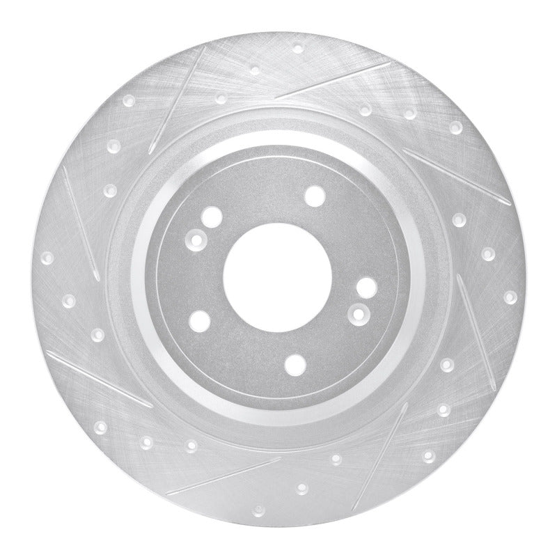 R1 Concepts R1 22-25 Hyundai Ioniq 6 Rear Left Drilled & Slotted Silver Brake Rotor