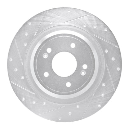 R1 Concepts R1 22-25 Hyundai Ioniq 6 Rear Left Drilled & Slotted Silver Brake Rotor