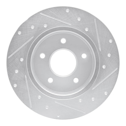 R1 Concepts R1 19-25 Nissan Kicks Rear Left Drilled & Slotted Silver Brake Rotor
