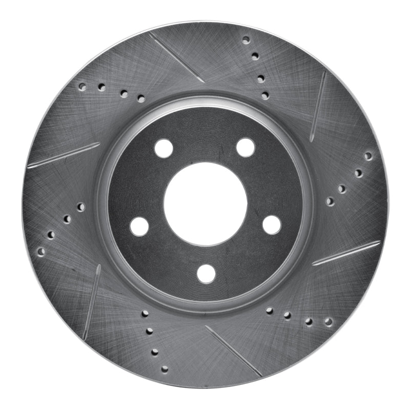 R1 Concepts R1 04-12 Chevrolet HHR Front Right Drilled & Slotted Silver Brake Rotor