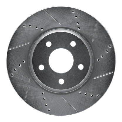 R1 Concepts R1 04-12 Chevrolet HHR Front Right Drilled & Slotted Silver Brake Rotor