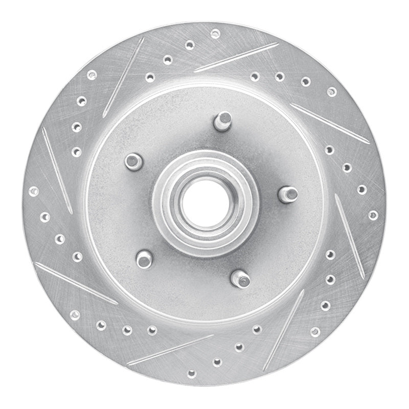 R1 Concepts R1 97-00 Ford Expedition Front Left Drilled & Slotted Silver Brake Rotor