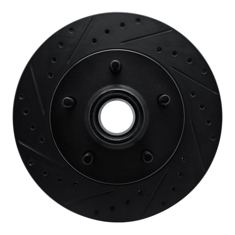 R1 Concepts R1 90-90 Cadillac BROUGHAM Front Left Drilled & Slotted Black Brake Rotor