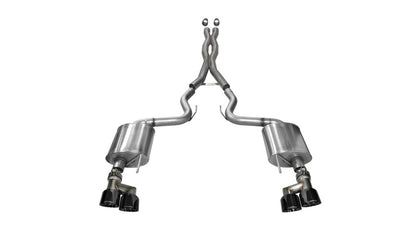 CORSA Performance Corsa 2015-2017 Ford Mustang GT 5.0 3in Cat Back Exhaust Black Quad Tips (Sport)