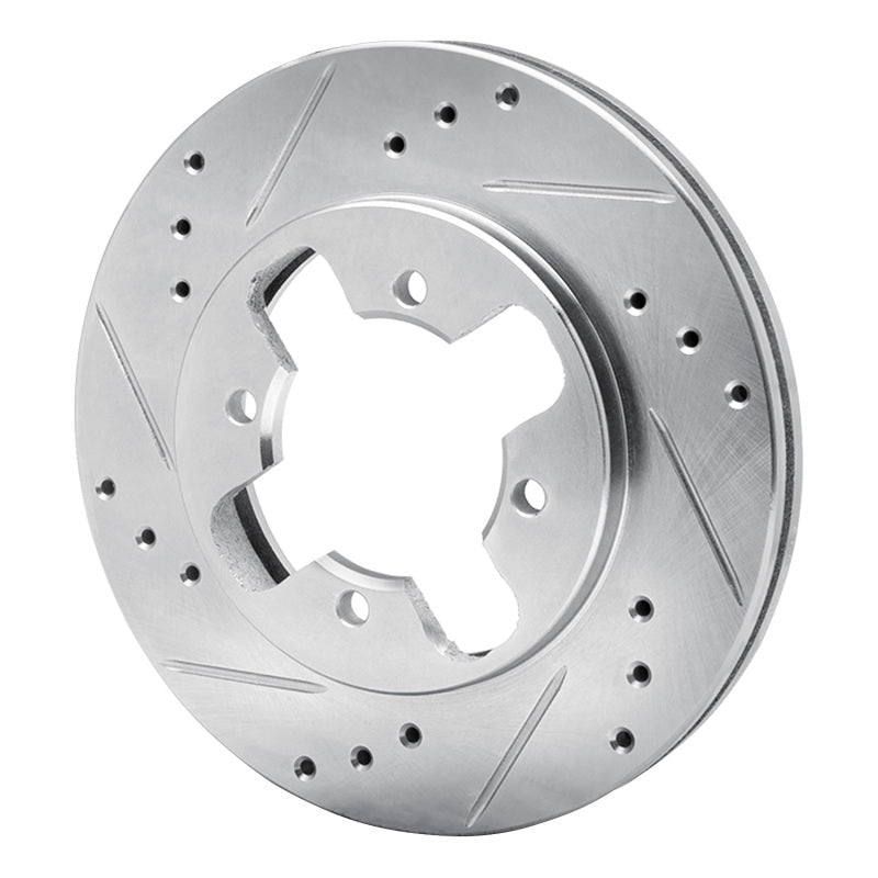 R1 Concepts R1 1984-1986 Nissan 300ZX Front Left Drilled & Slotted Silver Brake Rotor