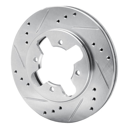 R1 Concepts R1 1984-1986 Nissan 300ZX Front Left Drilled & Slotted Silver Brake Rotor