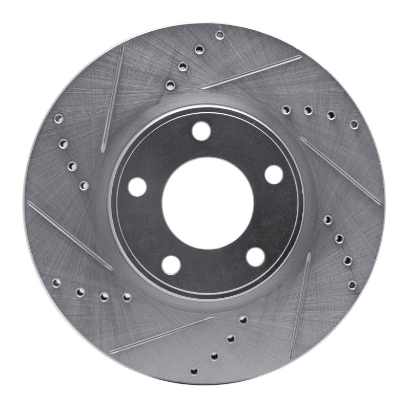 R1 Concepts R1 07-08 Ford Edge Front Left Drilled & Slotted Silver Brake Rotor