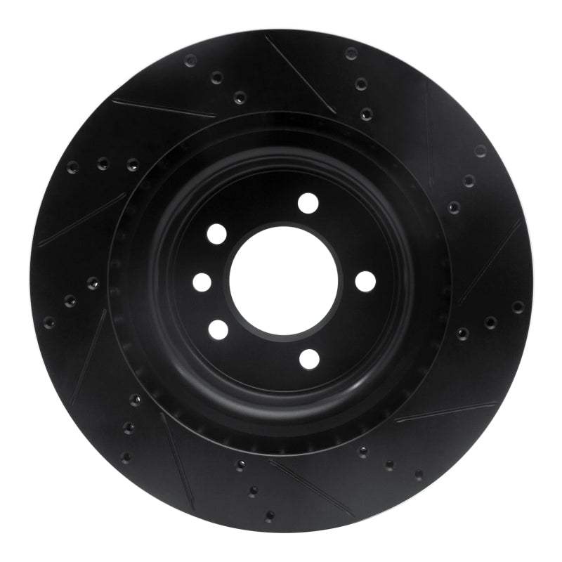 R1 Concepts R1 14-24 Land Rover Range Rover Sport Rear Left Drilled & Slotted Black Brake Rotor