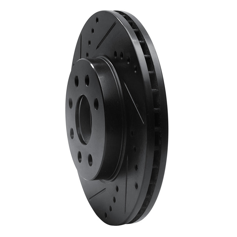 R1 Concepts R1 00-02 Daewoo Nubira Front Left Drilled & Slotted Black Brake Rotor