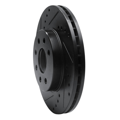R1 Concepts R1 00-02 Daewoo Nubira Front Left Drilled & Slotted Black Brake Rotor