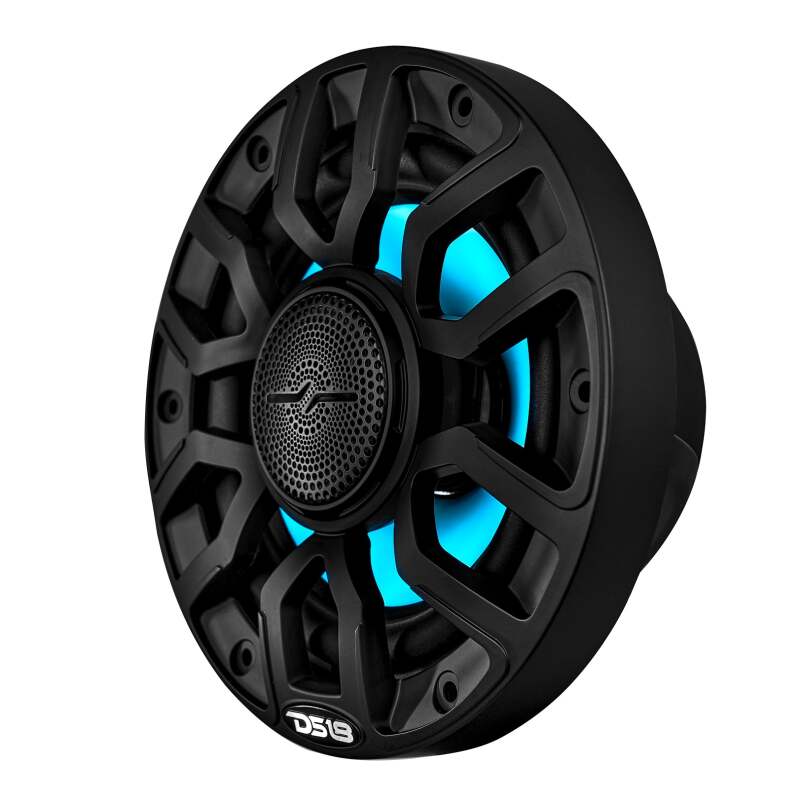 DS18 Marine 6.5in 2-Way 150 Watts RMS 4 ohm Digital LED Lights Bullet Tweeter Covers Included Black