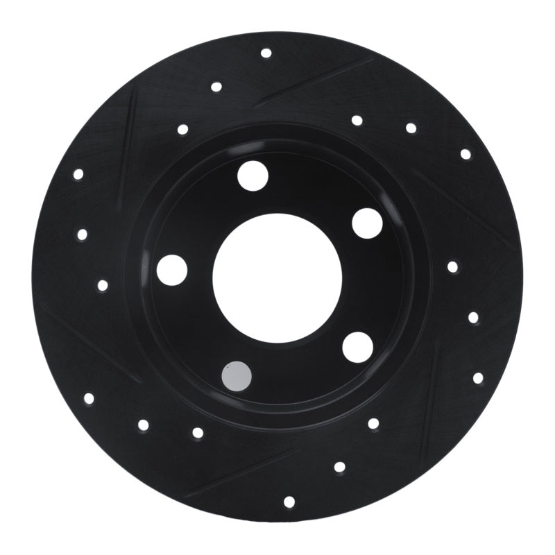 R1 Concepts R1 92-05 Audi 100 Quattro Rear Right Drilled & Slotted Black Brake Rotor