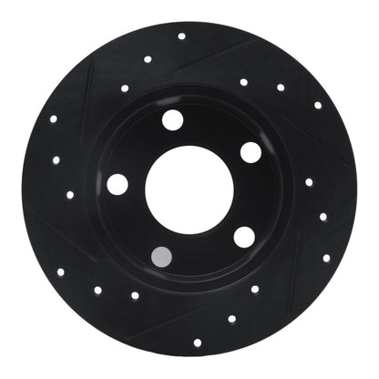 R1 Concepts R1 92-05 Audi 100 Quattro Rear Right Drilled & Slotted Black Brake Rotor