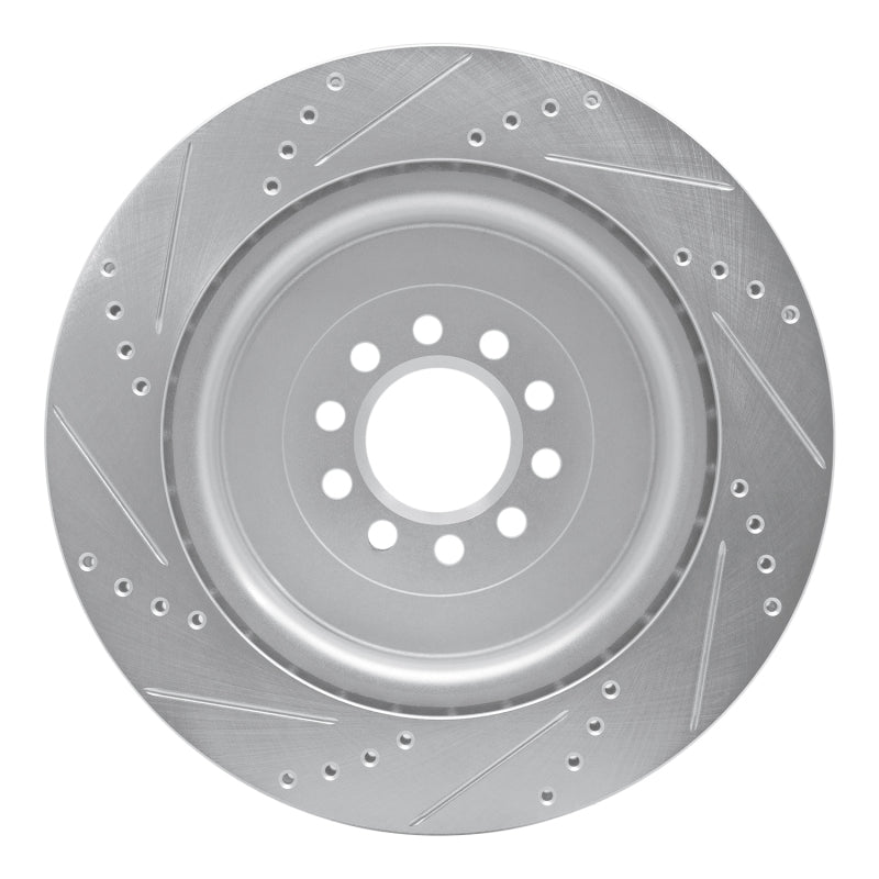 R1 Concepts R1 03-05 Jaguar XJR Front Right Drilled & Slotted Silver Brake Rotor