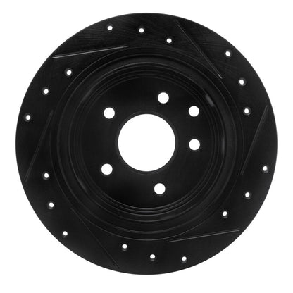 R1 Concepts R1 2002-2025 Nissan Juke Rear Left Drilled & Slotted Black Brake Rotor